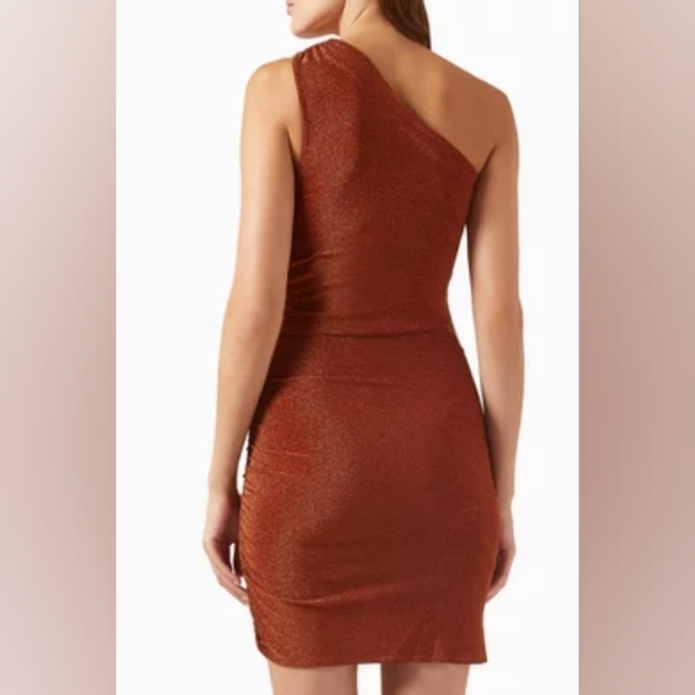 Posse Charlotte One-shoulder Mini Dress in Lurex-jersey Sz M - Picture 2 of 10